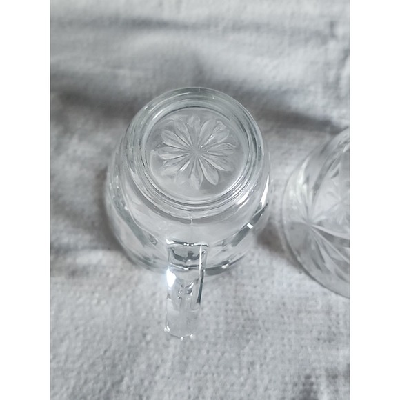 Vintage Anchor Hocking Star of David Clear Glass Creamer and Sugar Set - Picture 11 of 12